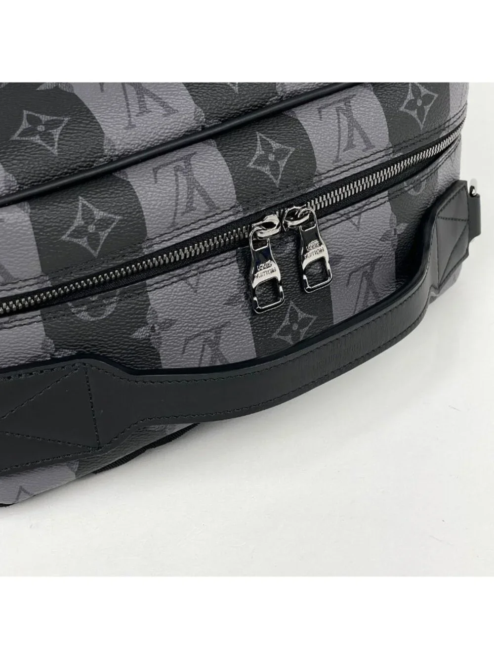 Louis Vuitton Modular Backpack Monogram Stripe 2-Way Eclipse Black Gray
